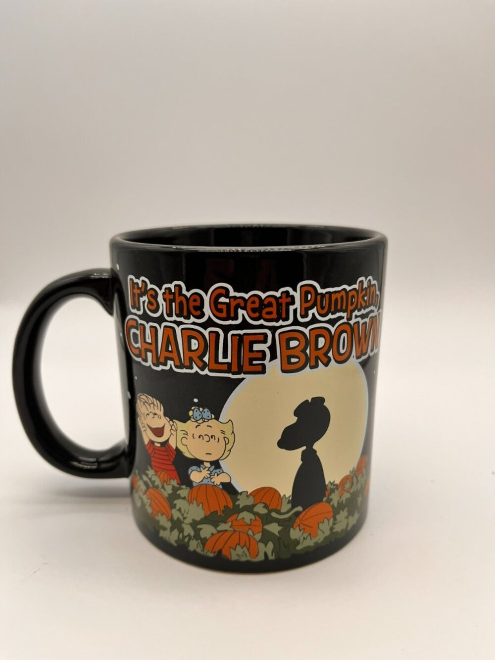 Peanuts Its The Great Pumpkin Charlie Brown Black Ceramic Mug Snoopy Linus